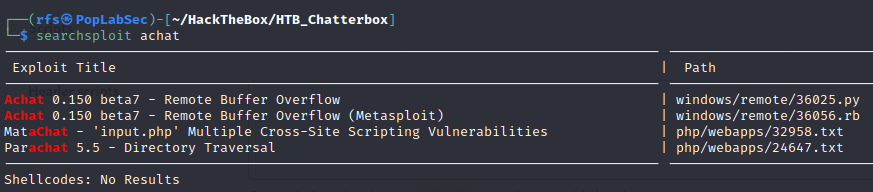 searchsploit achat